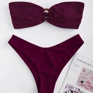 Burgundy Zaful Swim Suit